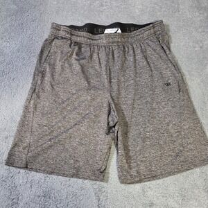 Legend Mens L Performance Shorts Gray Heathered Elastic Waist Athletic Gym 2761